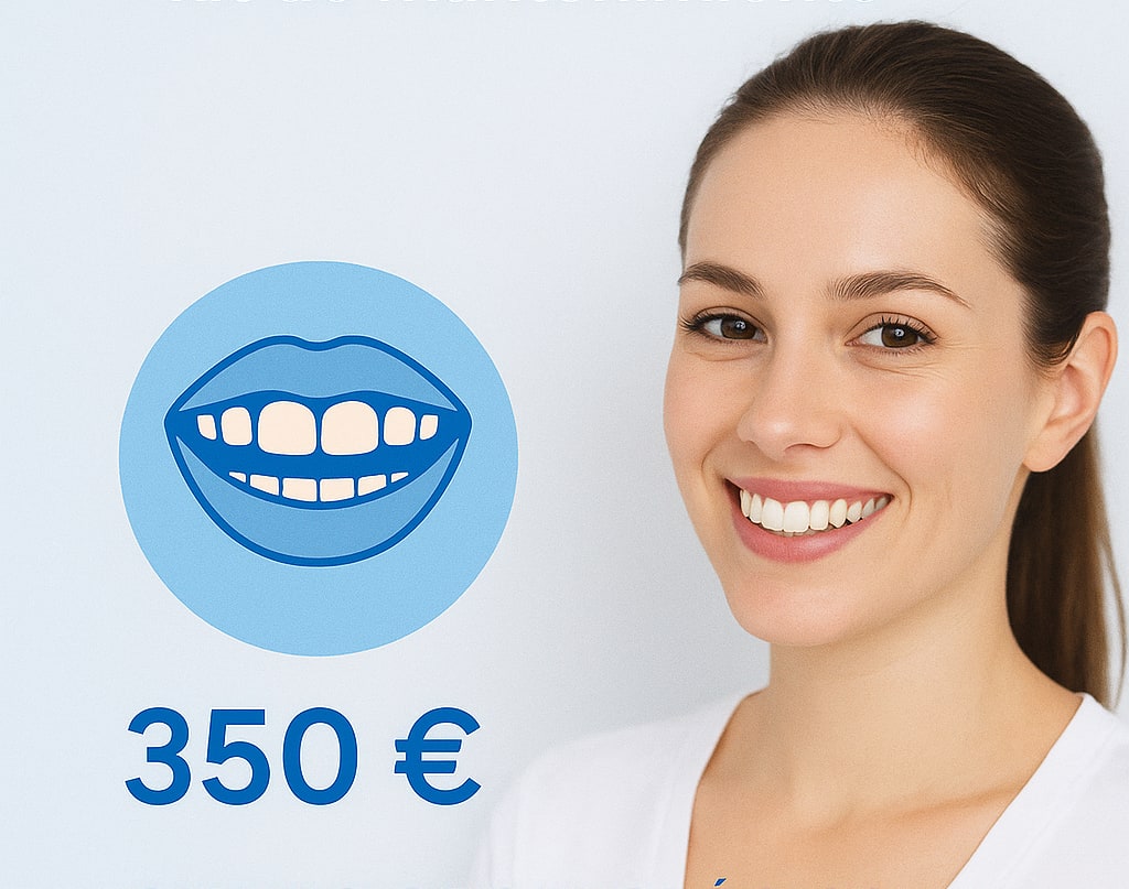 Blanqueamiento dental en clínica con kit de mantenimiento por 350 euros